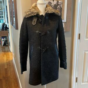 Victoria’s Secret Gray Removable Fur Collar Coat